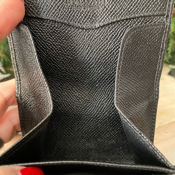 Bvlgari Black Calf Leather Clip Coin Purse NIB - Picture 6 of 9